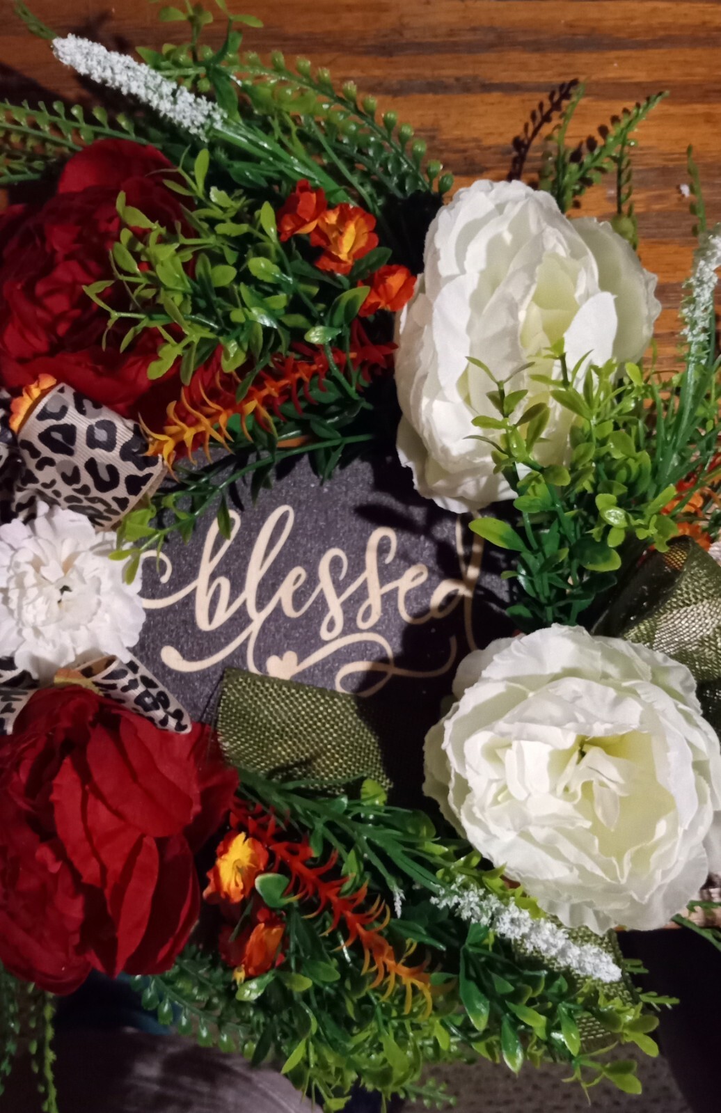 Blessed Wreath Year Round Wreath Cheetah-Wreath Everyday Wreath Font Door Wreath