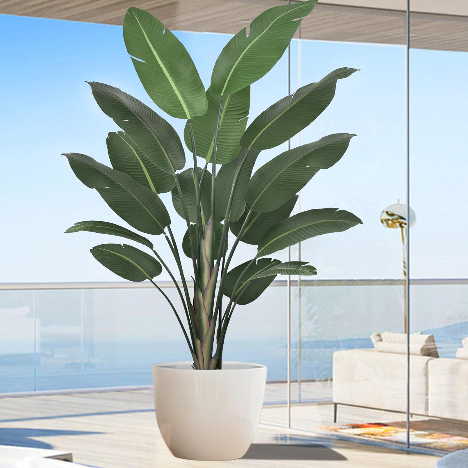 8Ft Tall Artificial Bird of Paradise Tree – Realistic Faux Plant for Home Decor