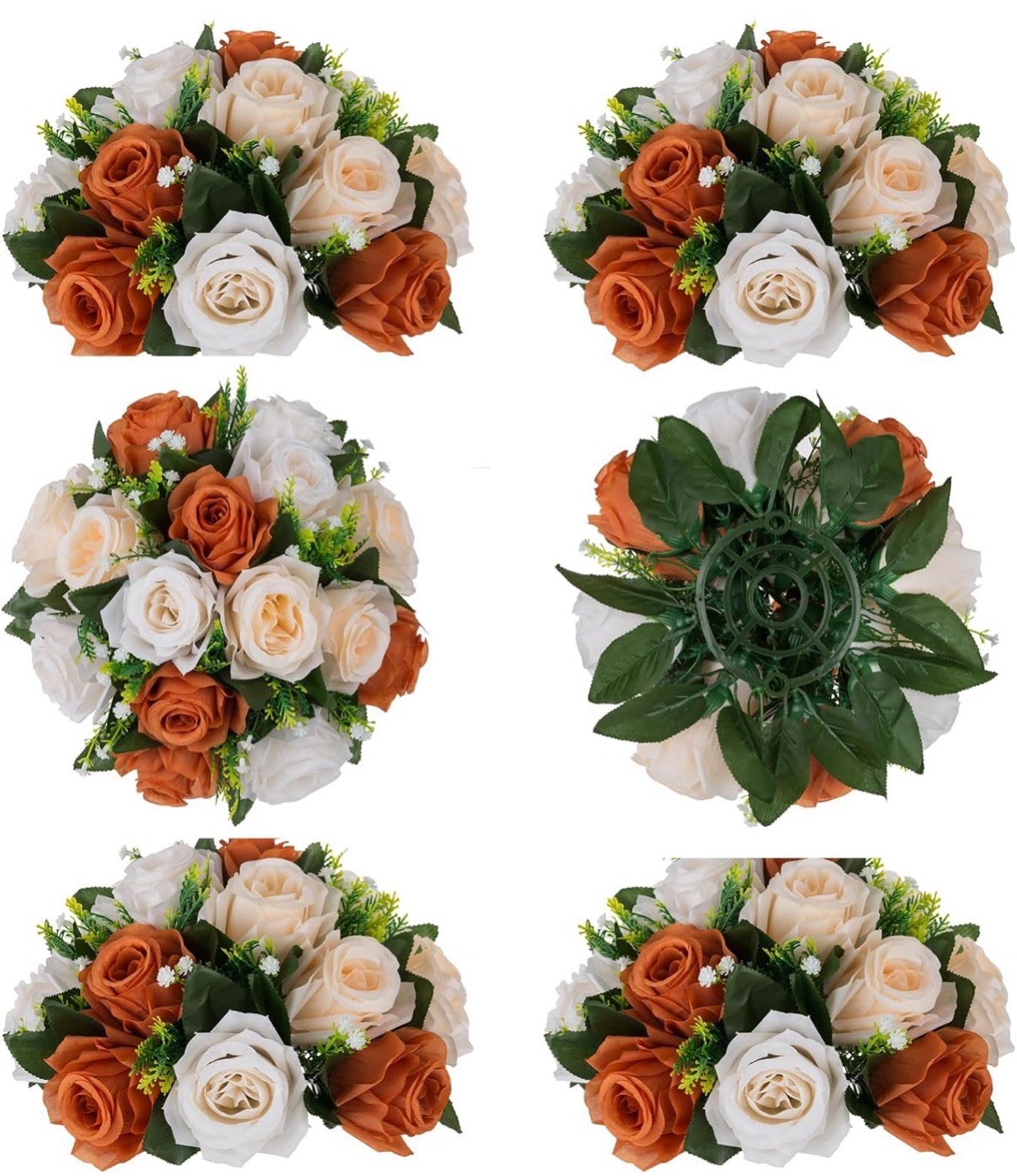 BLOSMON Flower Balls Wedding Rose Centerpieces 6 Pcs Terracotta Fake Flowers