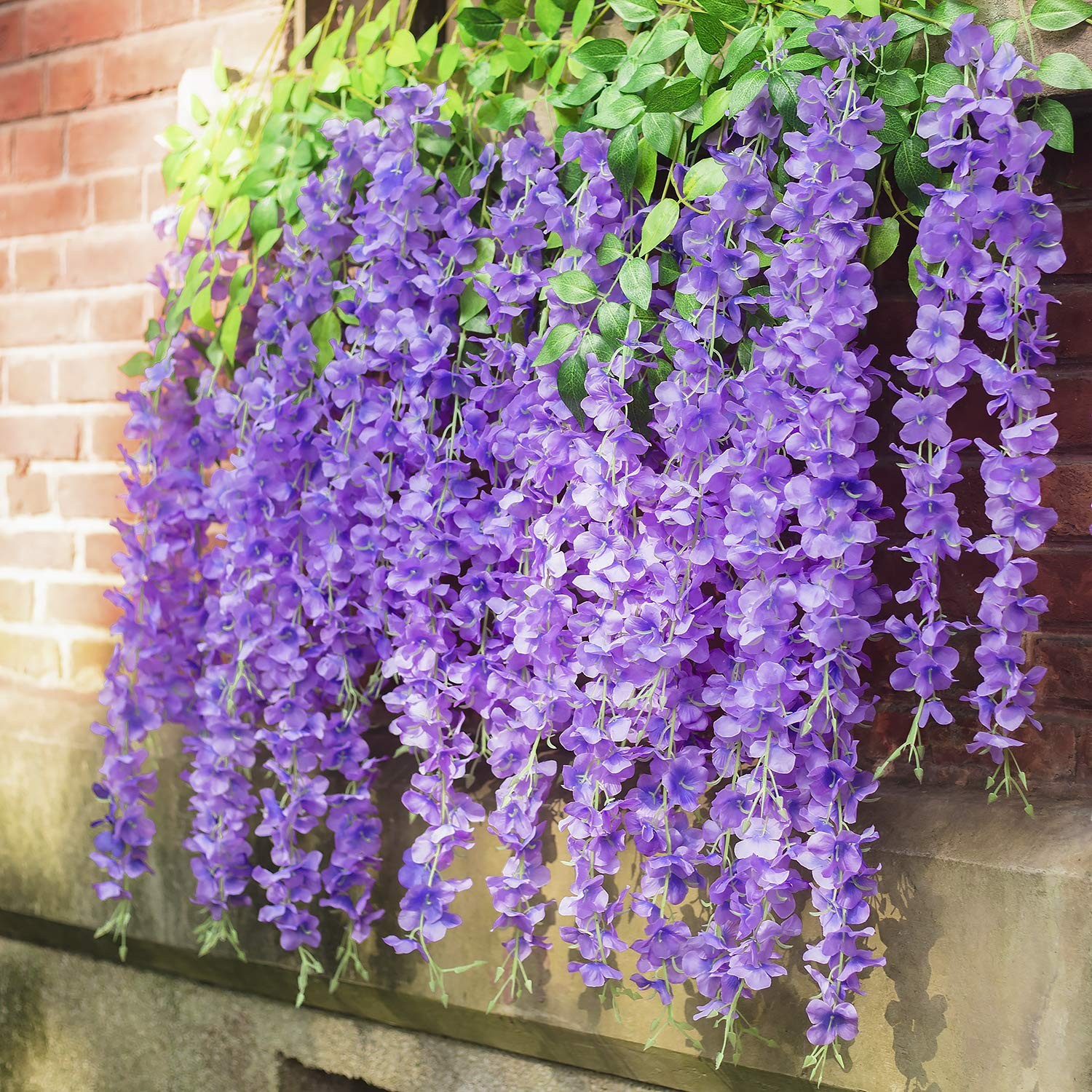(36 Branches 12 Pack /45 inch /3.7ft Wisteria Hanging Artificial Flowers Fake…