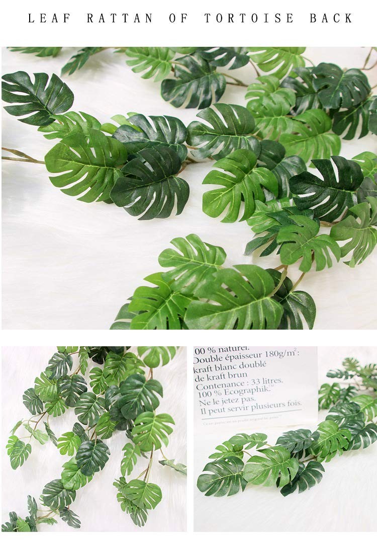 Artificial Rattan Artificial Small Monstera Leaves Artificial Wall Hanging Vi…