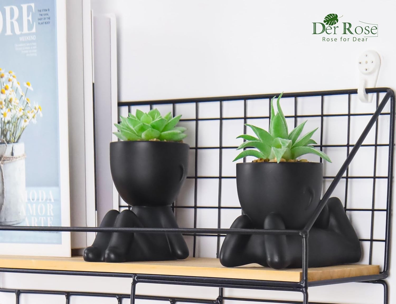 Rose 2 Pack Fake Plants Succulent Plants Artificial for Home Bathroom Living Roo