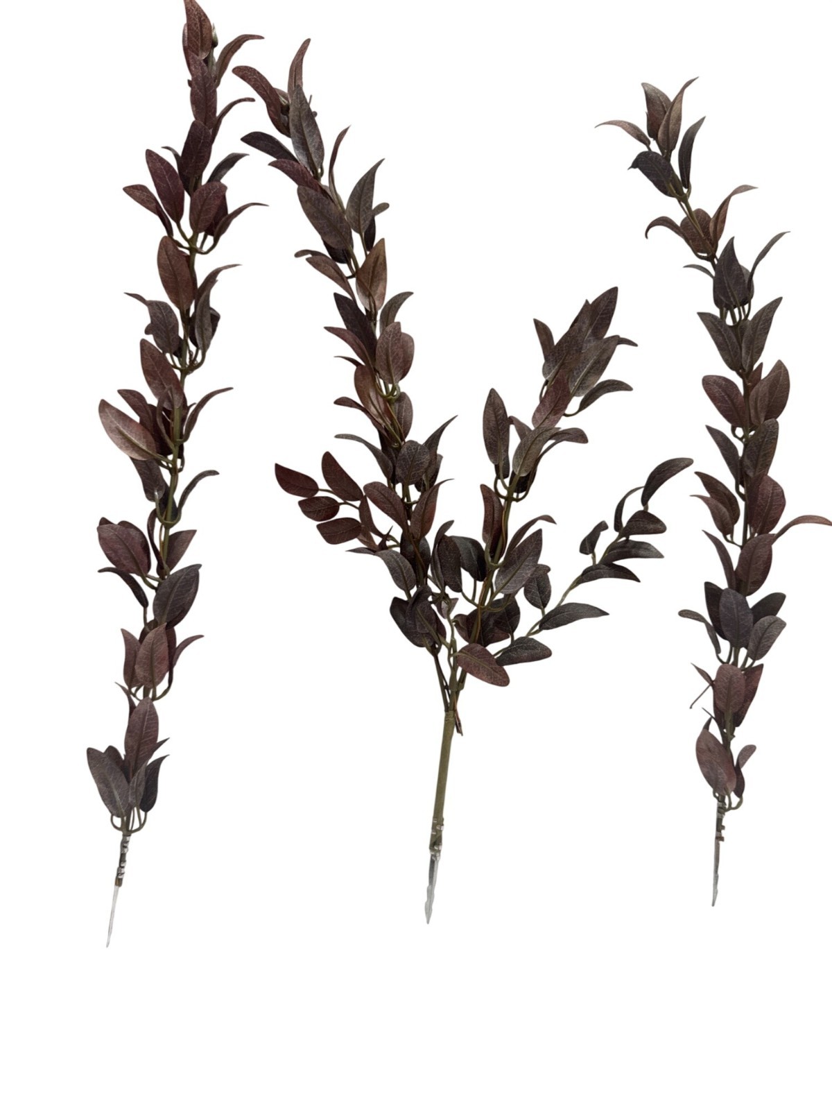 Artificial Burgundy Eucalyptus Stems For Floral Arrangements 19 Inch Decorative