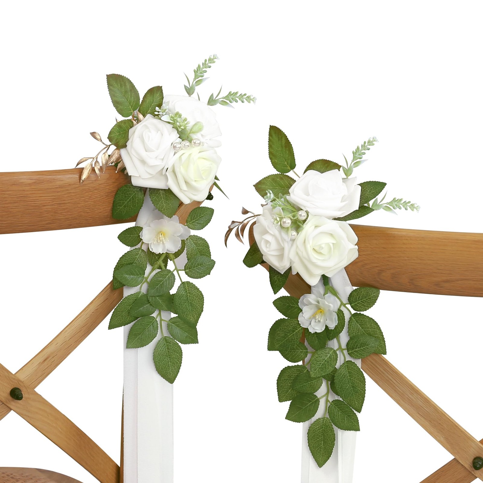 10 Wedding Aisle Decorations for Wedding Ceremony White Wedding Chair Decorat…