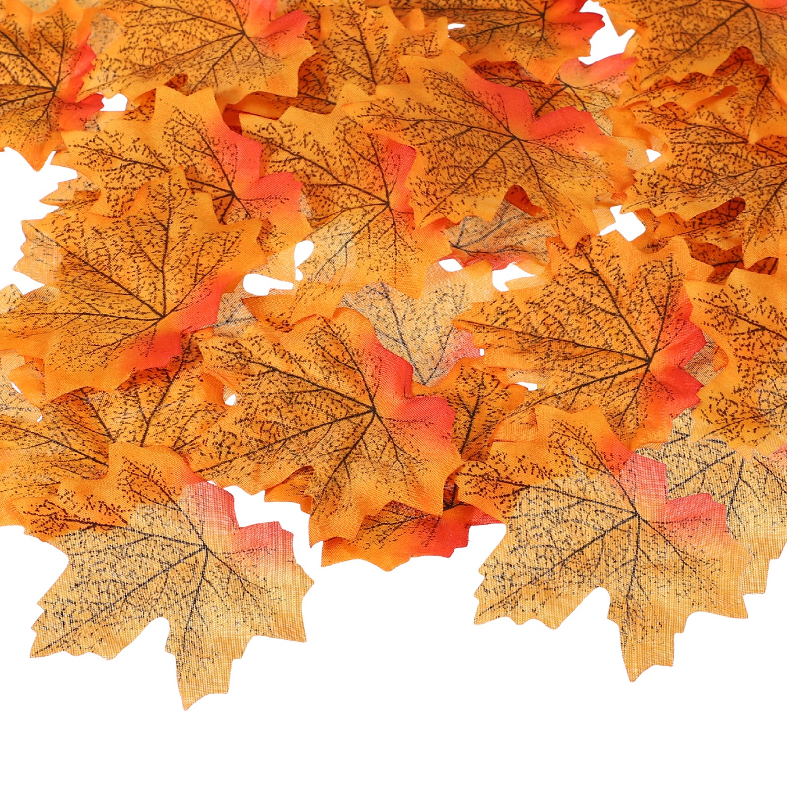 400Pcs Fall Leaves 3.3 Inch Colored Mixed Fake Leaf, Yellow Red