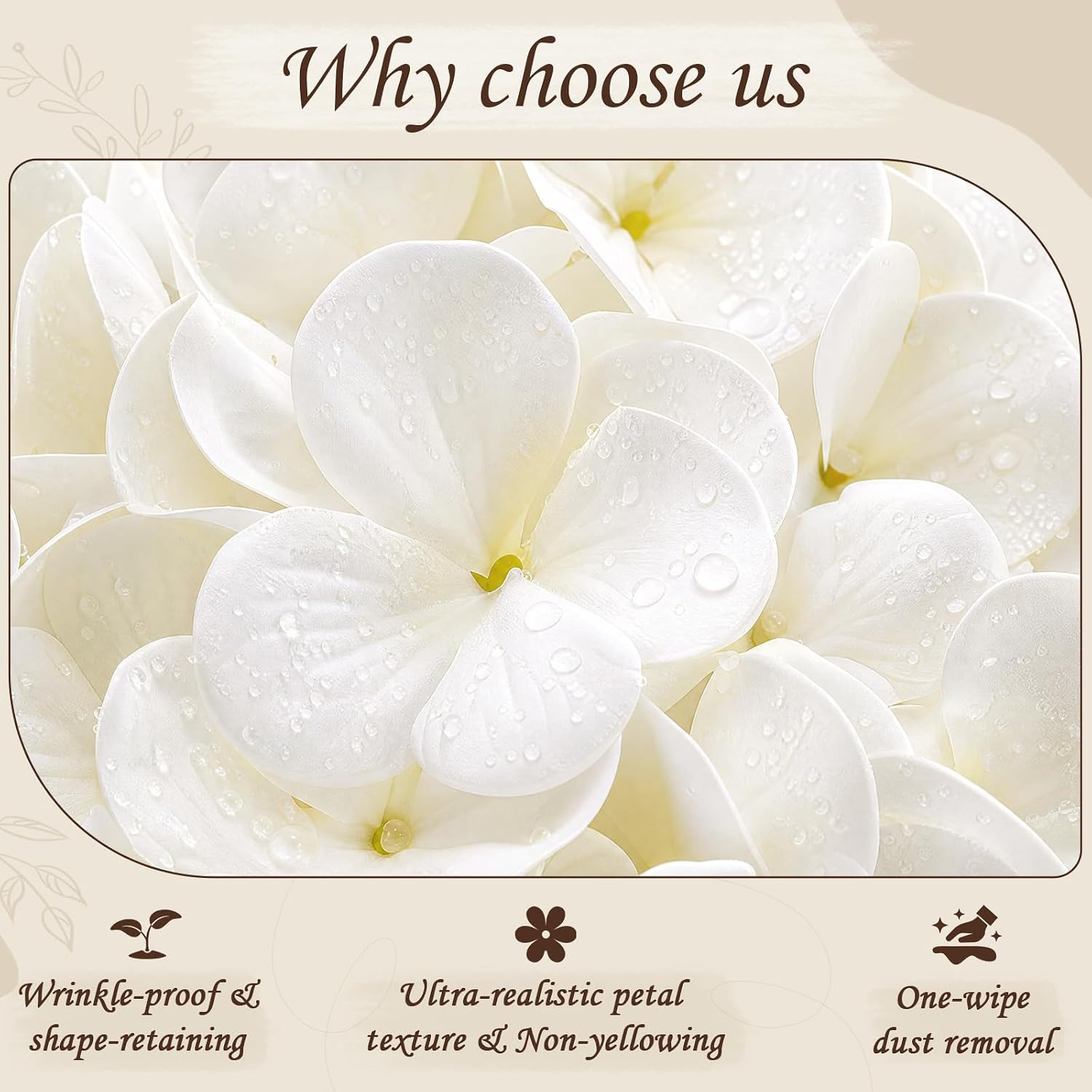 Premium Real Touch White Hydrangea in Vase for Home & Wedding Decor