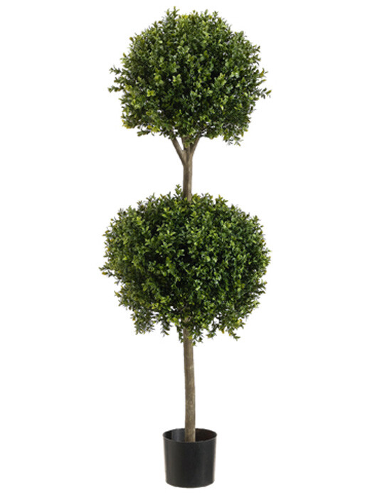 56″ Artificial Boxwood 2 Ball Topiary Tree Outdoor Bush Pool Patio UV 4′ 8″ 234