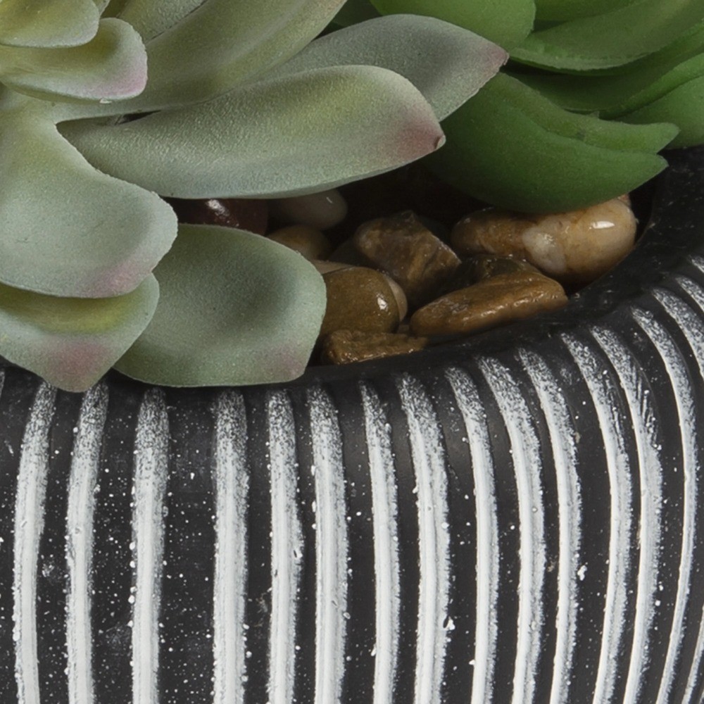 Artificial Succulent Plant in Decorative Stone Pot Multicolor for Home Desk