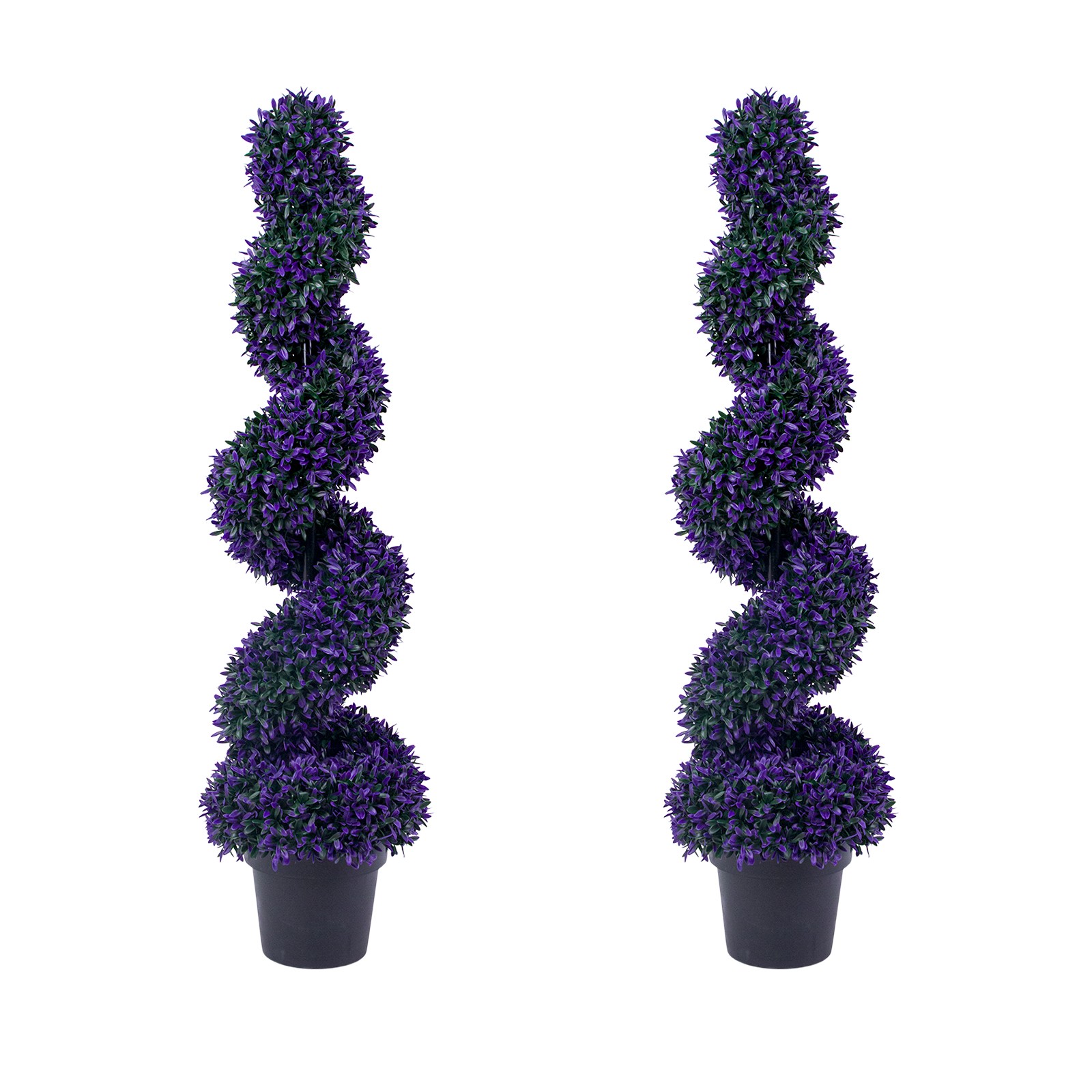 2pcs 4FT Artificial Topiary Tree Faux Spiral Topiary Tree Indoor Outdoor Plant