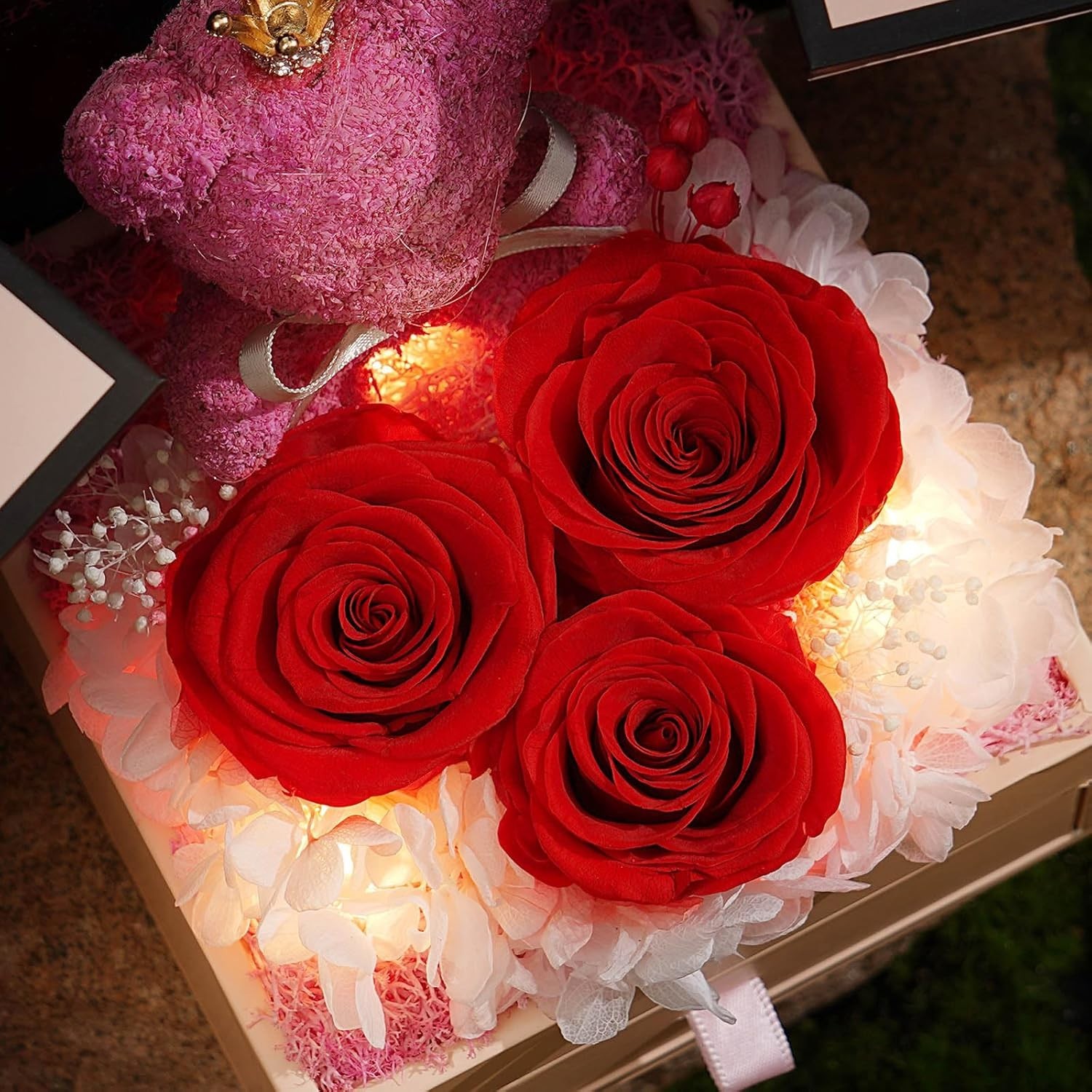 Eternal Preserved Rose Gift with I Love You Necklace – Timeless Elegance for Her