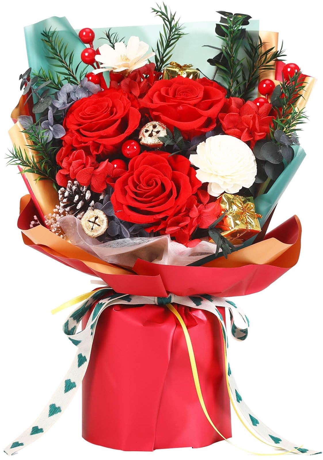 Christmas Flower Gifts Preserved Long Lasting Rose Bouquet Mom Wife Decor