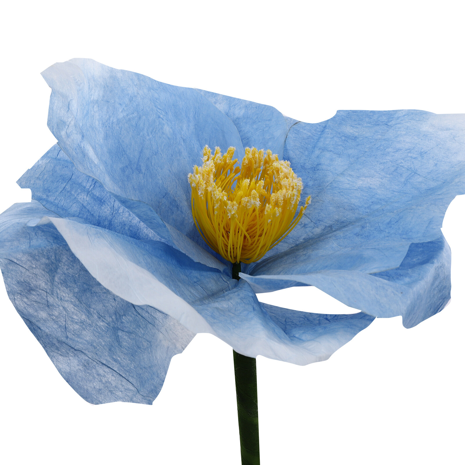 Handmade Blue Artificial Corn Poppy 3Pc Free-Standing Flowers for Wedding