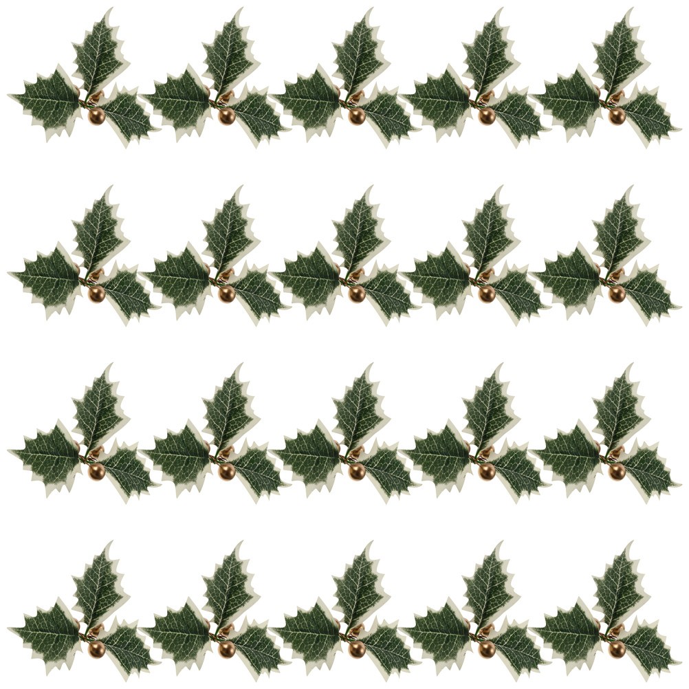 20Pcs Reusable Artificial Green Leaf Gold Fruit for Party and Home Decoration