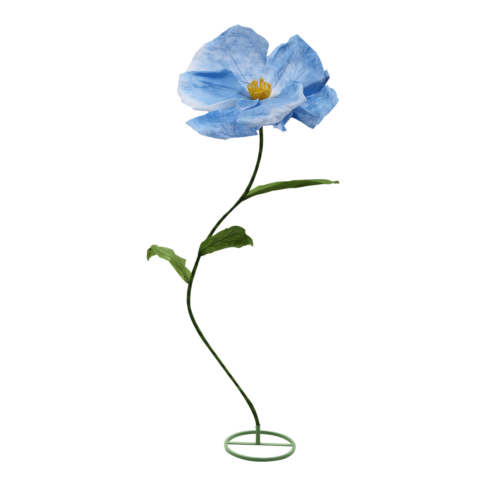 Handmade Blue Artificial Corn Poppy 3Pc Free-Standing Flowers for Wedding