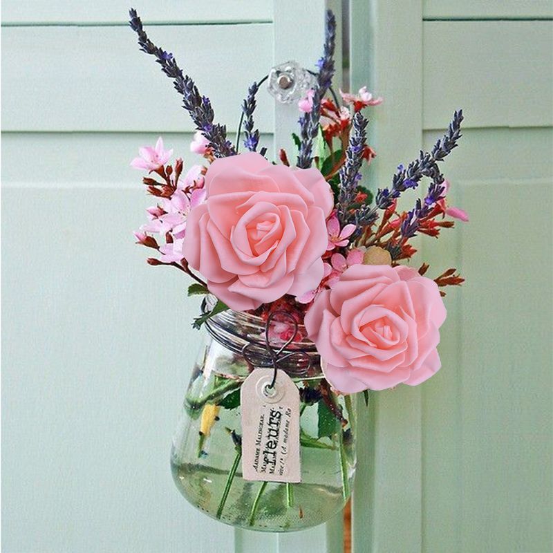 30pcs 8cm Artificial Big Foam Rose Flower Head For Wedding Party Home Decor NEW