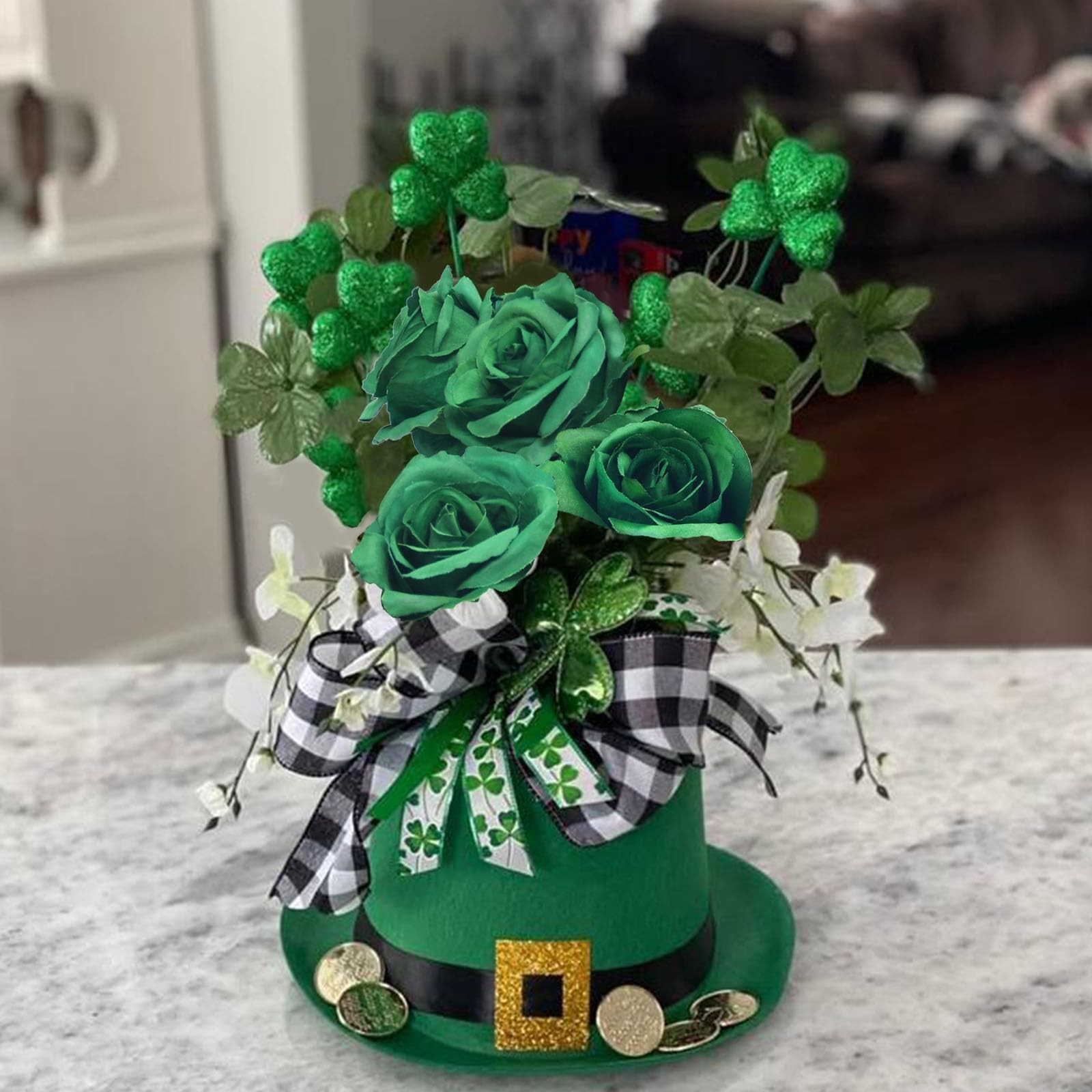 12 Pack Green Roses Artificial Flowers with Stems Silk Roses for Vase Fake Fl…