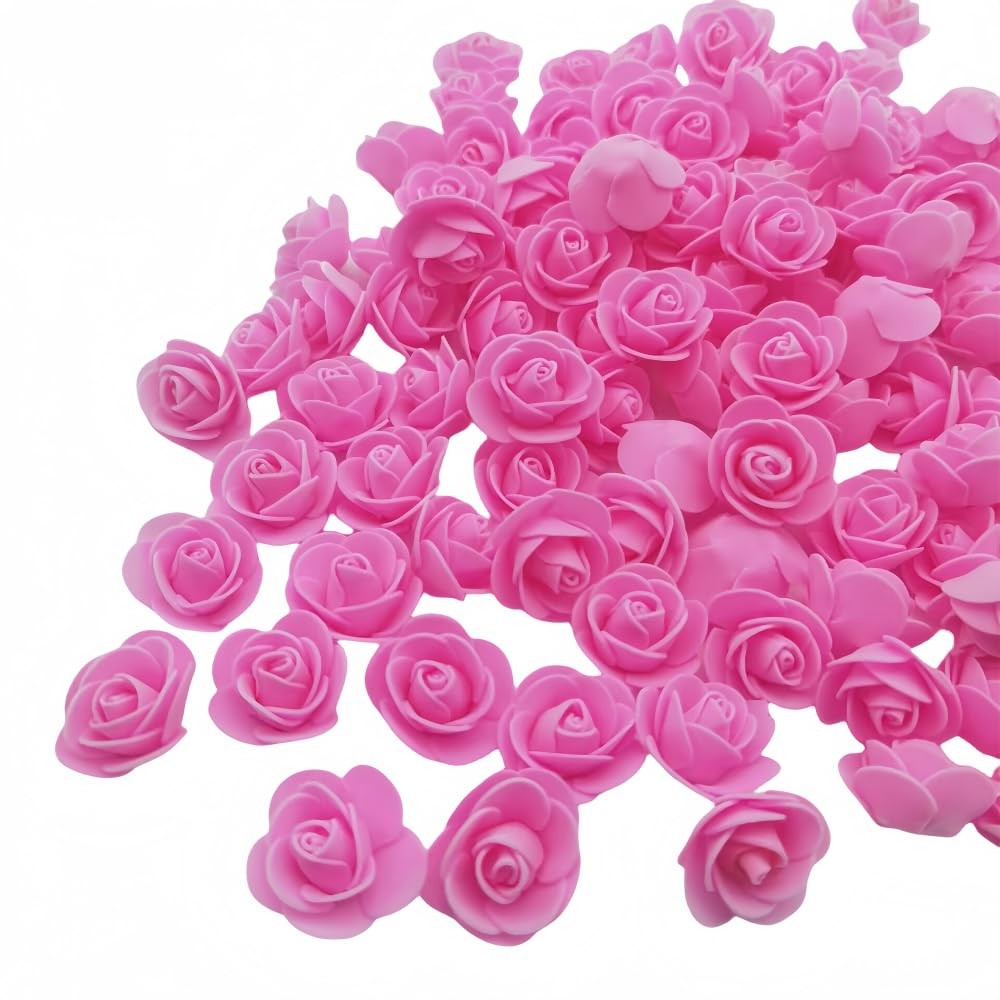 Pink Mini Foam Small Rose Heads Flowers For Crafts 1.3 Inch 120 PCS