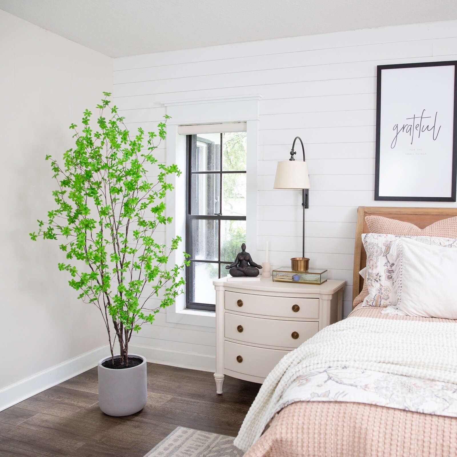 7’ Artificial Enkianthus Tree with Stone Planter Home Decor. Retail $549