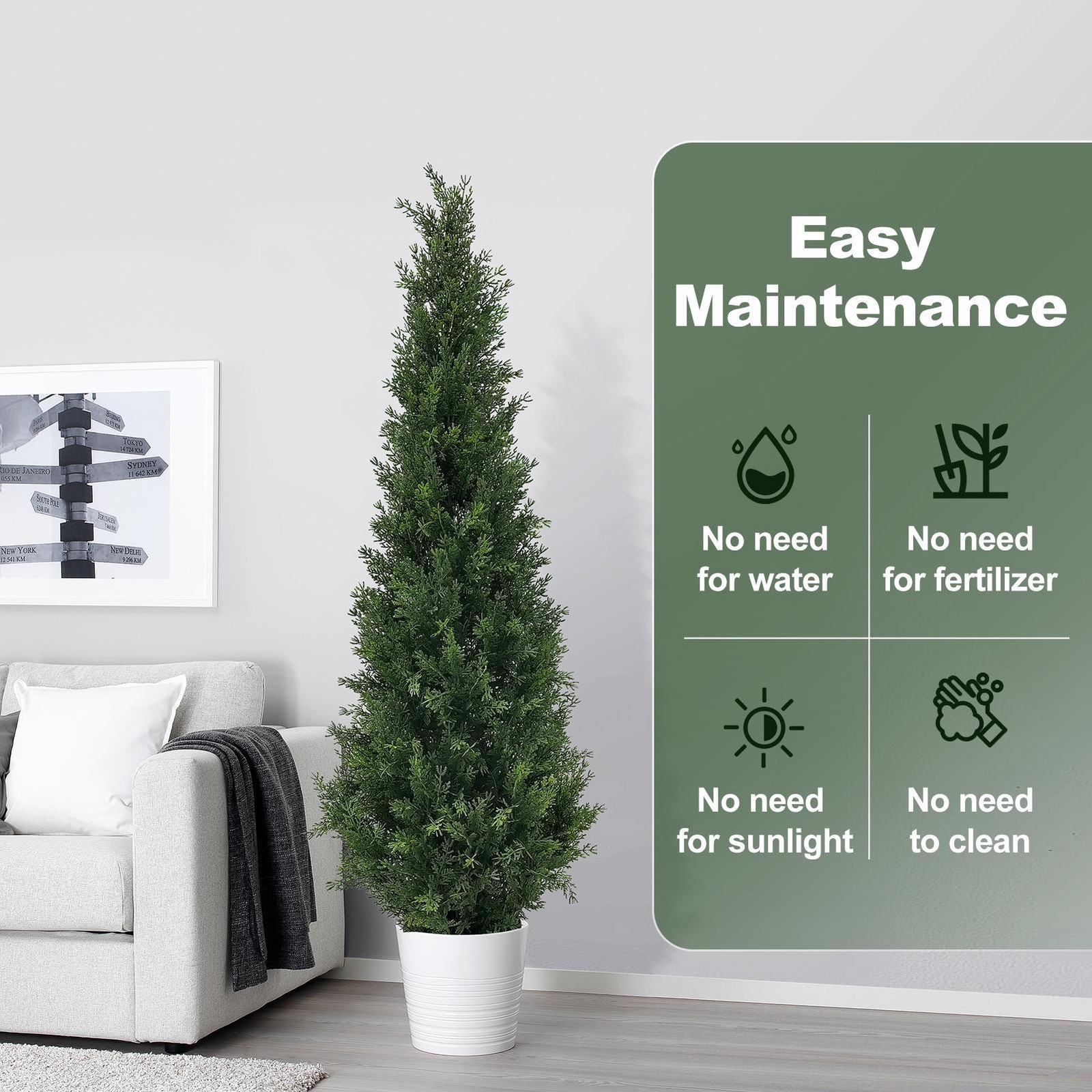 2pcs 3/4/5Ft Cedar Pine Artificial Topiary Tree Christmas Home Decor UV New–