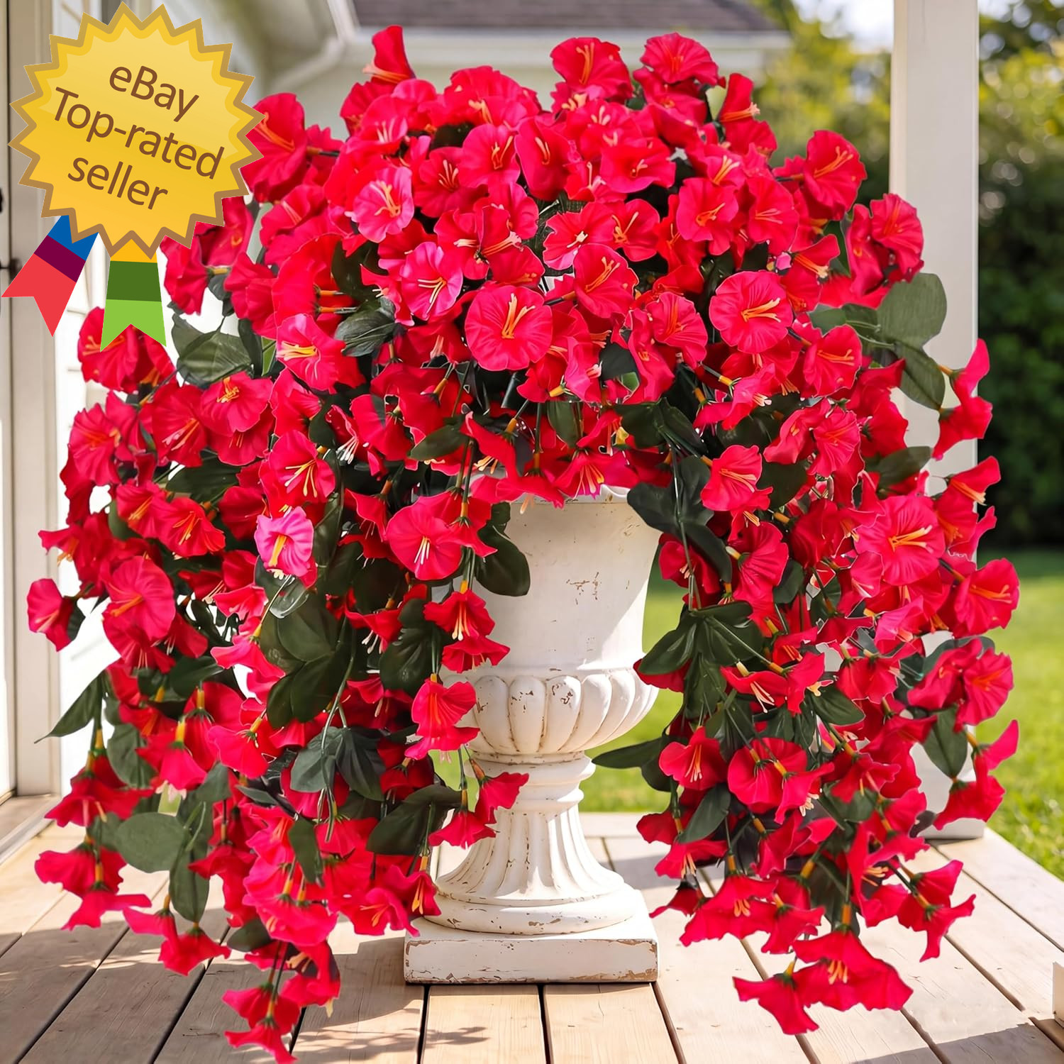 Artificial Fake Hanging Flowers Plants for Outdoor outside Spring Summer Decorat
