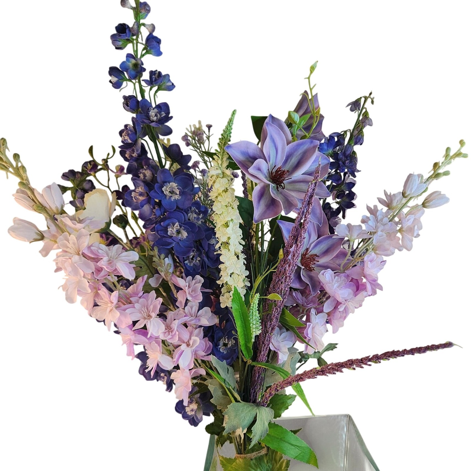 Artificial Purple & Lavender Flower Bouquet Hand-Tied Arrangement Stunning Displ