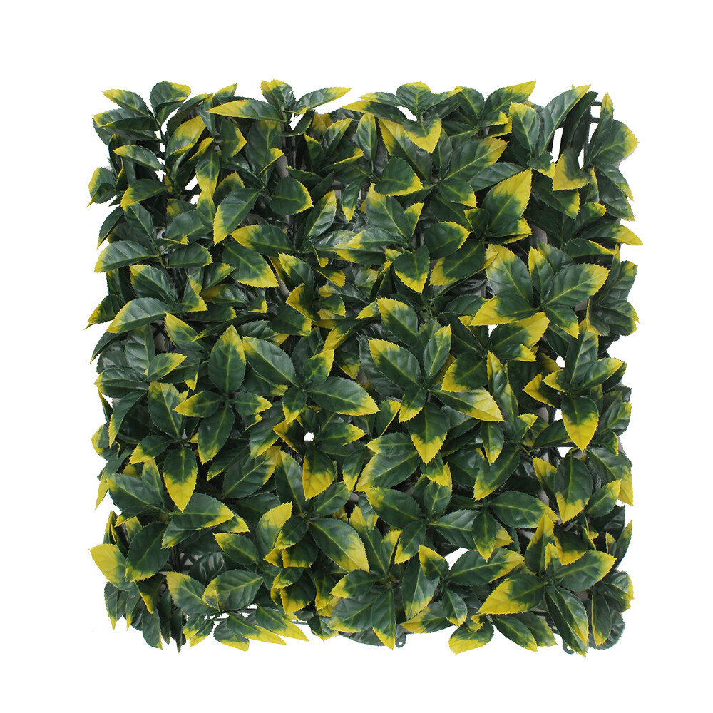 20in Artificial Yellow Photinia Mat Wall Hedge Decor Privacy Fence Panel Grass