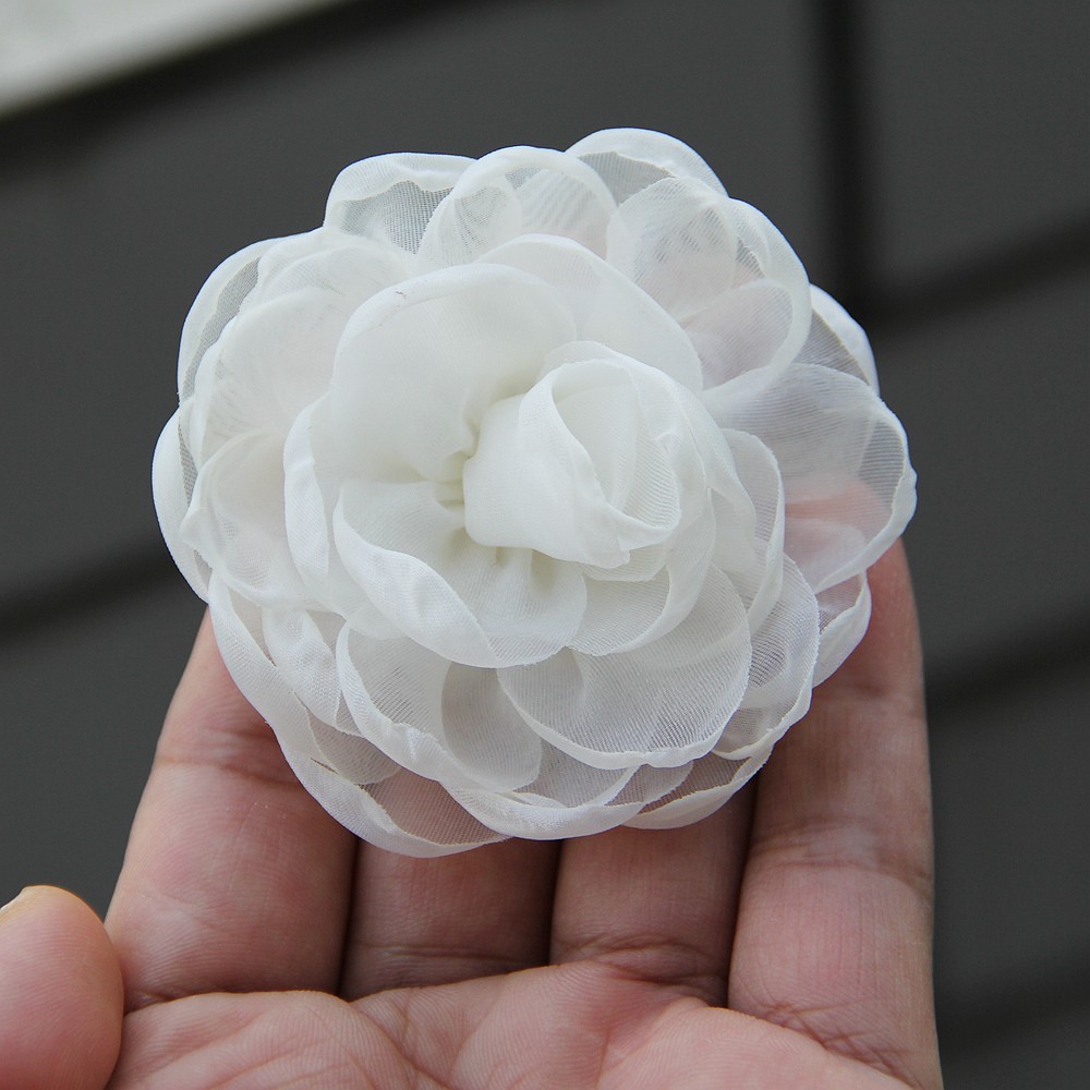 Sewing Fabric 3D Chiffon Flower DIY Chiffon Artificial Flower Burnt Edge Handmad