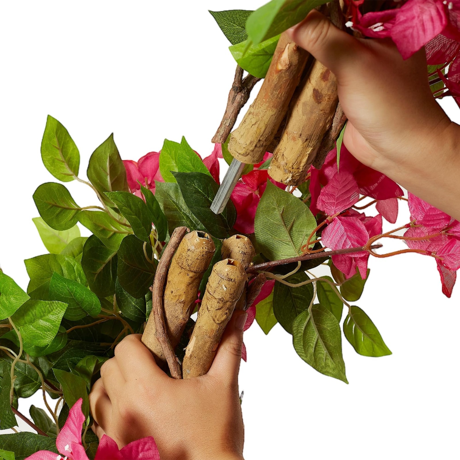 1 Pack 63″ Artificial Bougainvillea Tree, Realistic Fake Plants with Planter,…