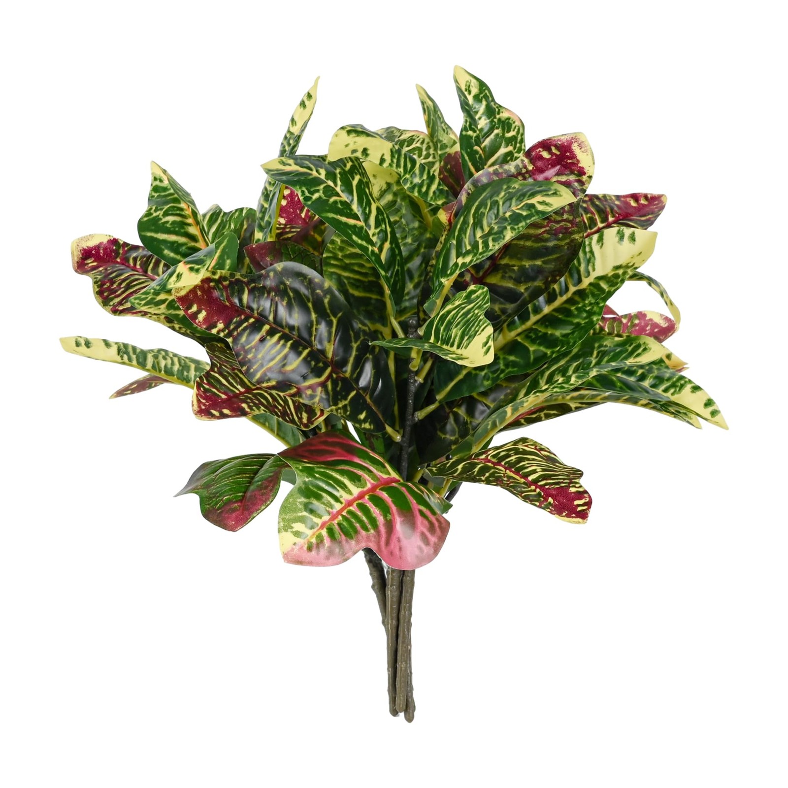 Artificial Croton Plant Leaf Branches Lifelike Tropical Houseplant Bush Stems…