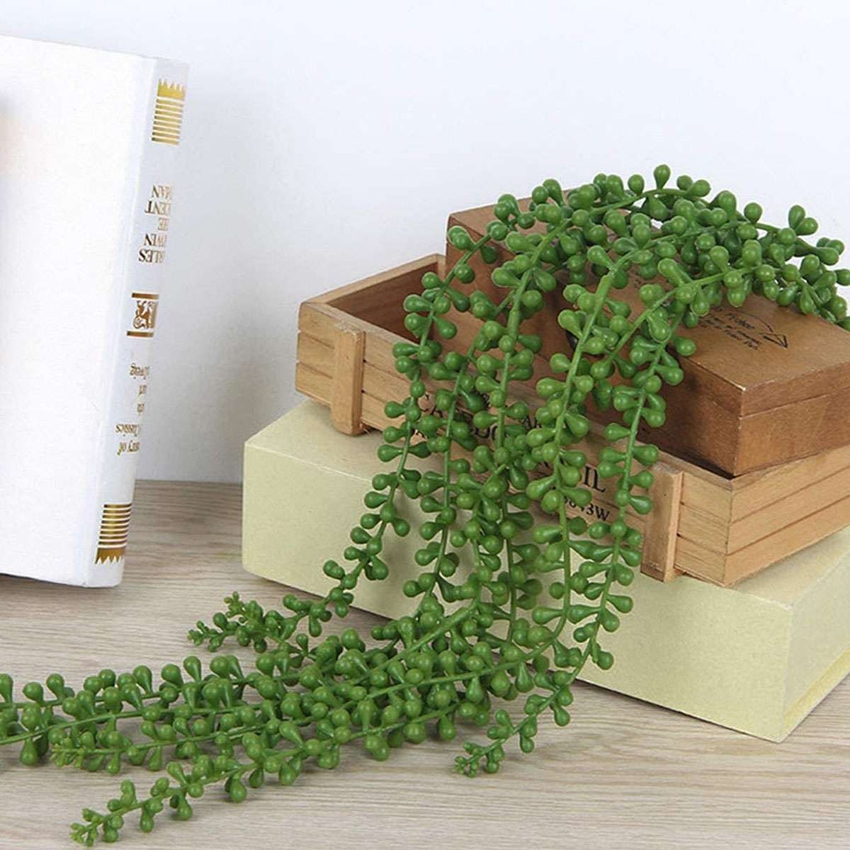 3X Artificial Hanging Plant Fake Vine Ivy Succulents String of Pearls Home Decor