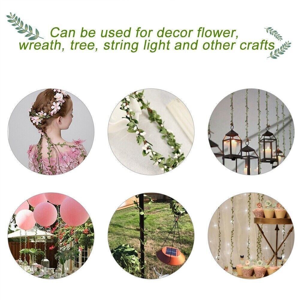 Green Leaves Leaf Trim Vine Wreath Party DIY Ornaments Wedding Party Home Decor