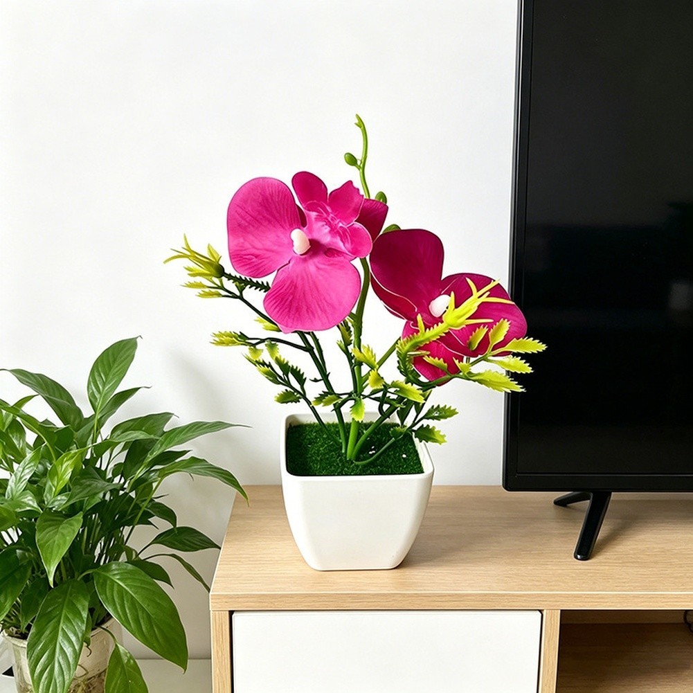 Artificial Orchid Plant with Lifelike Flowers for Living Room Bedroom Decor