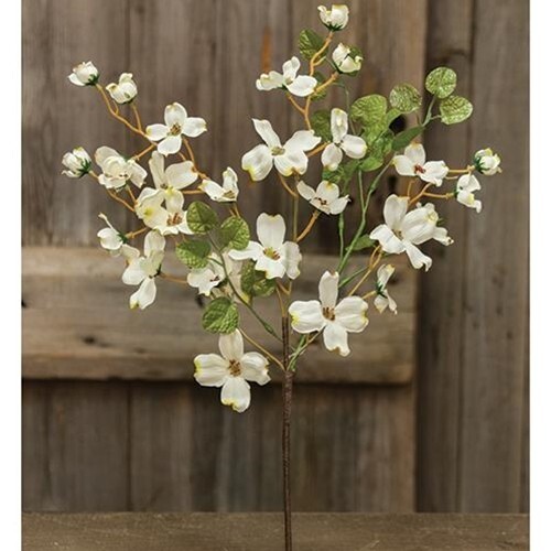 New Spring Summer DAINTY WHITE DOGWOOD FLOWER STEM Pick Spray Bush 16″
