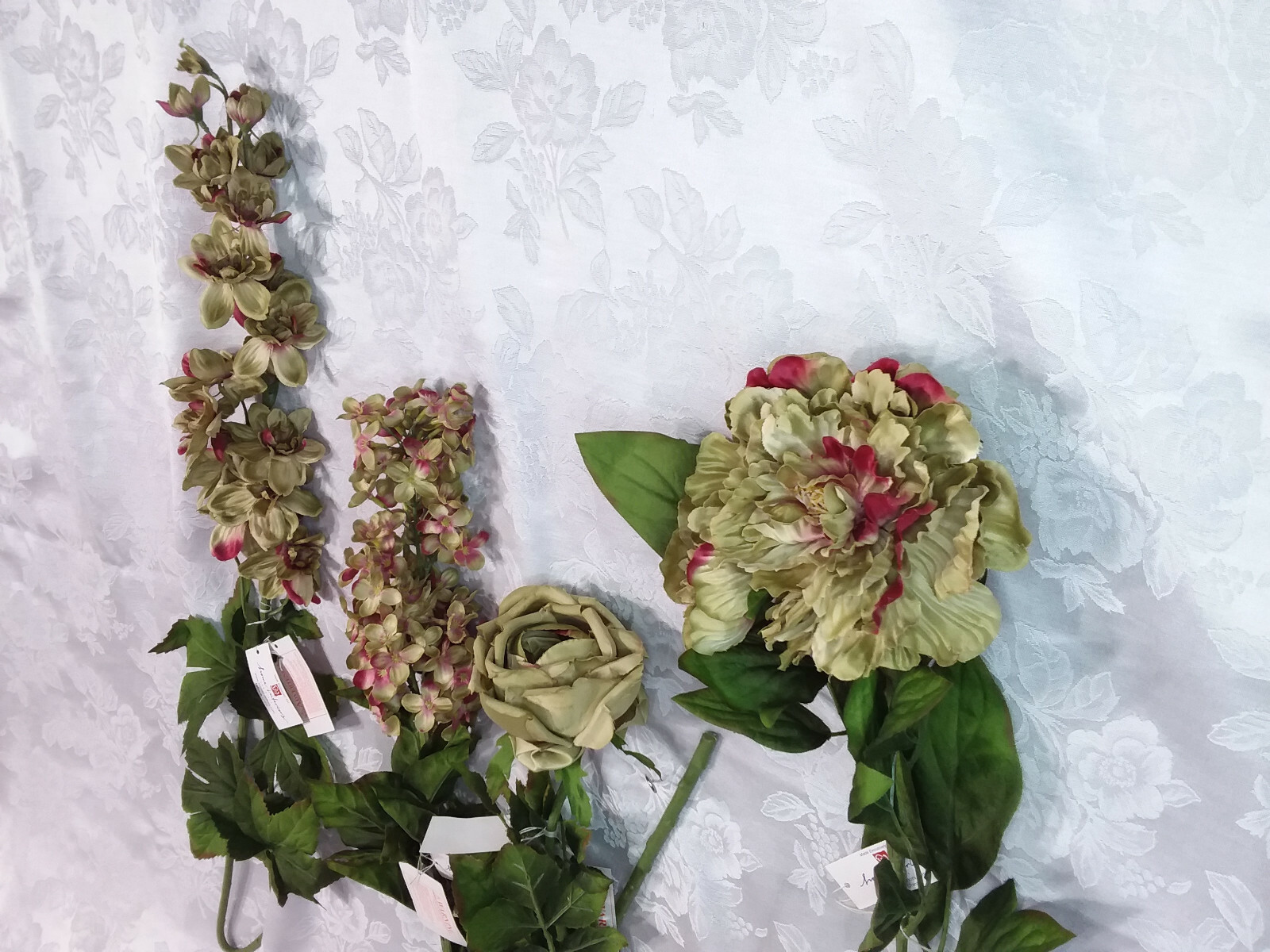 Home Interiors Tall Garden Floral Favorites Green Cuttings/ Set of Four Stems