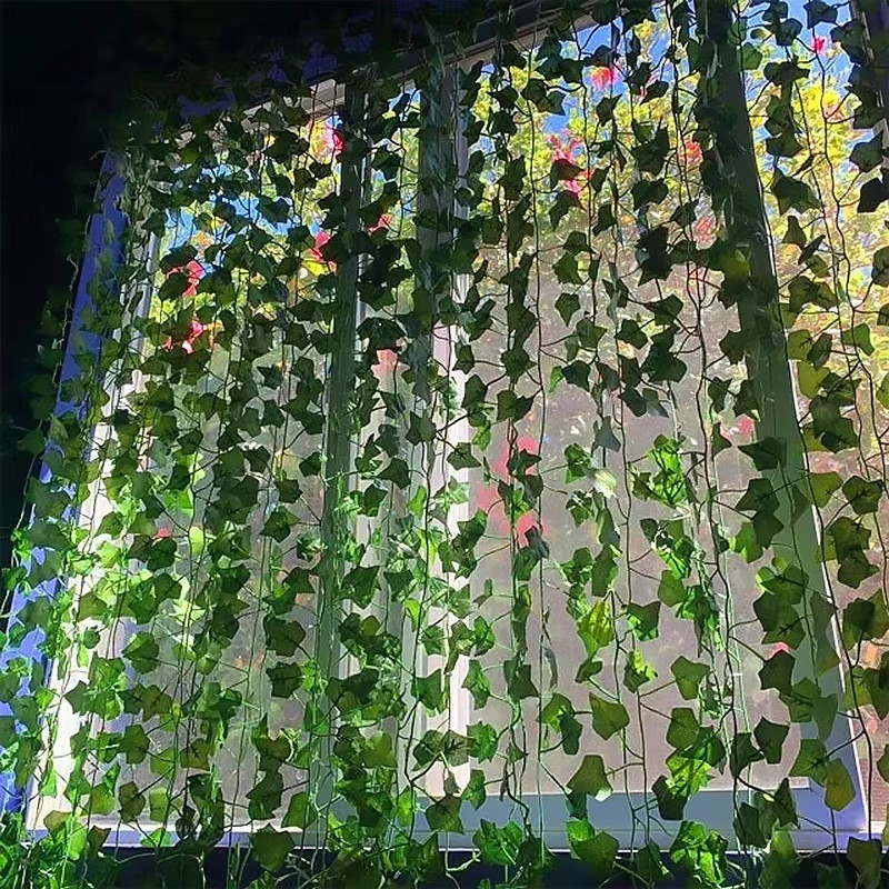 2/100m Artificial Green Ivy Vine Garland Fake Leaf Plants Rattan Hanging Creeper