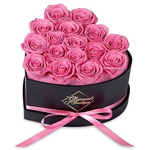 Preserved Red Roses Heart Box: Lasting Love Gift for Birthdays or Anniversaries