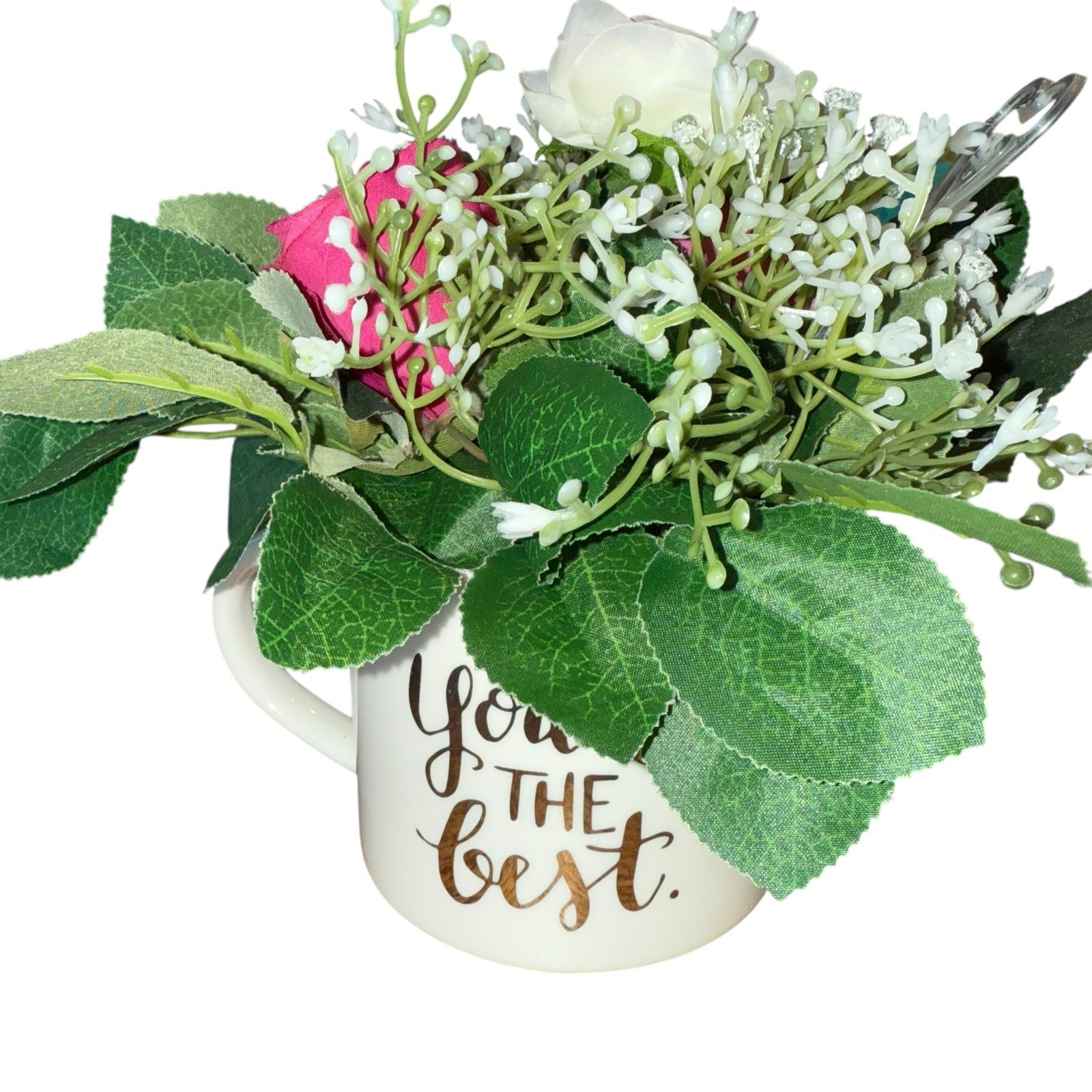 Floral Arrangement Coffee Mug Cup Decoration Table Counter Top Gift New