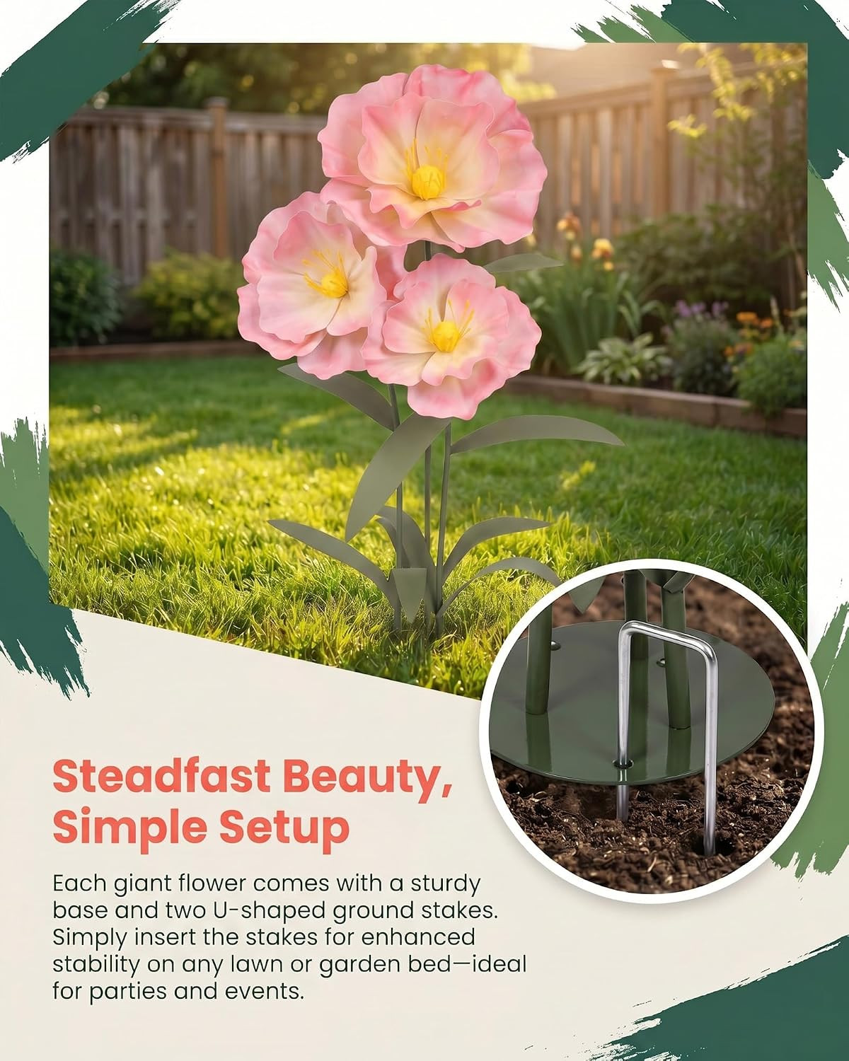 5.6 Ft Giant Artificial Flowers for Decoration, Waterproof EVA Big Artificial Fl
