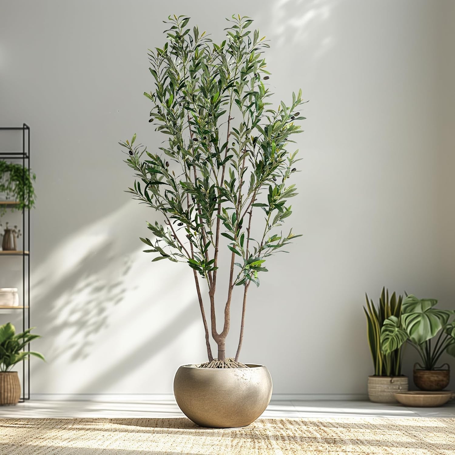Faux Olive Tree 7FT Tall Artificial Silk Plant Natural