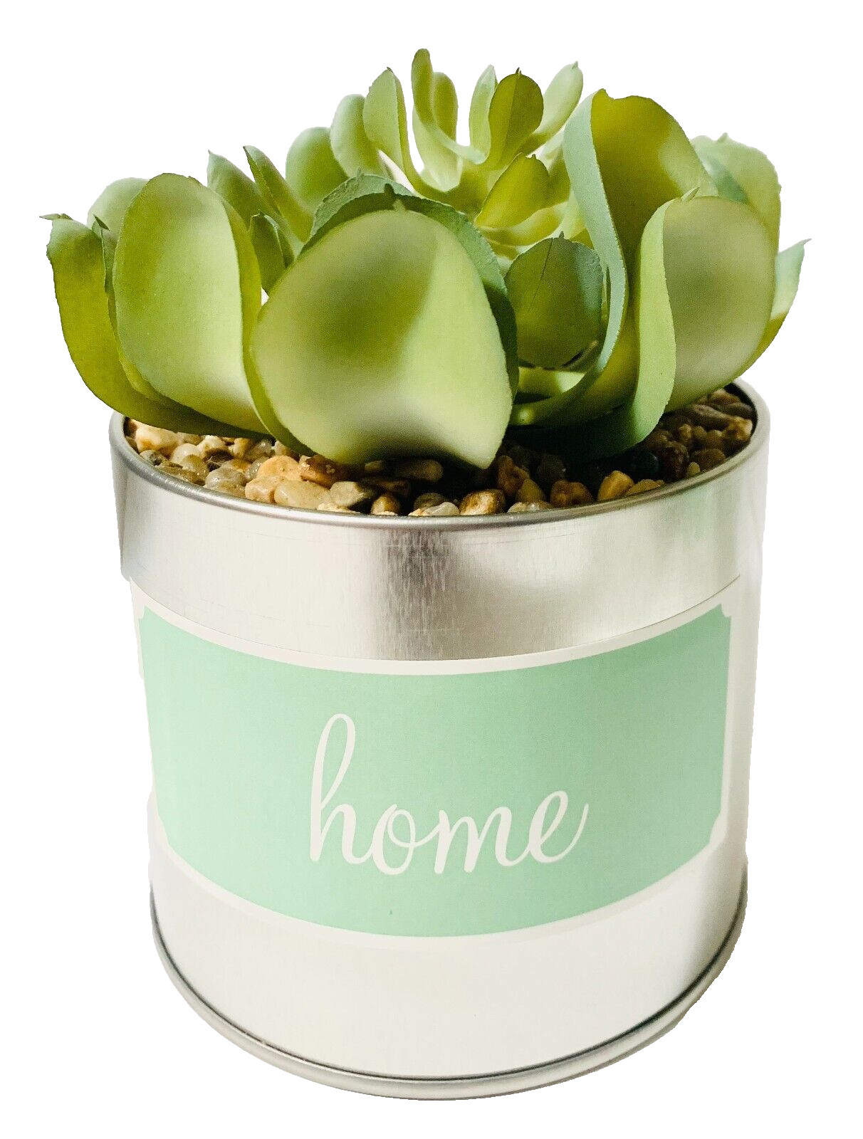 Faux Succulents in Tin Pots Set of 3 Home Sweet Home Decor New in Box