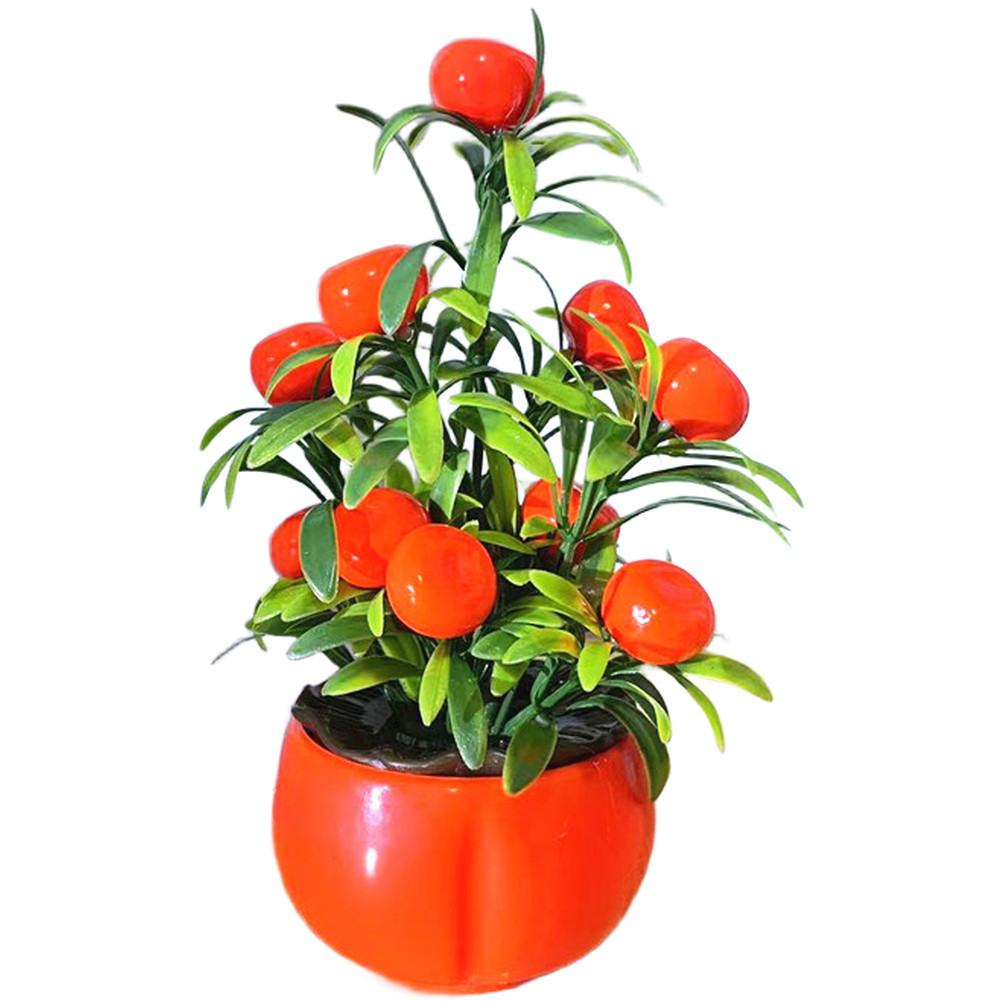 Small Artificial Lucky Fruit Tree Decoration for Shelf Table For Home Use