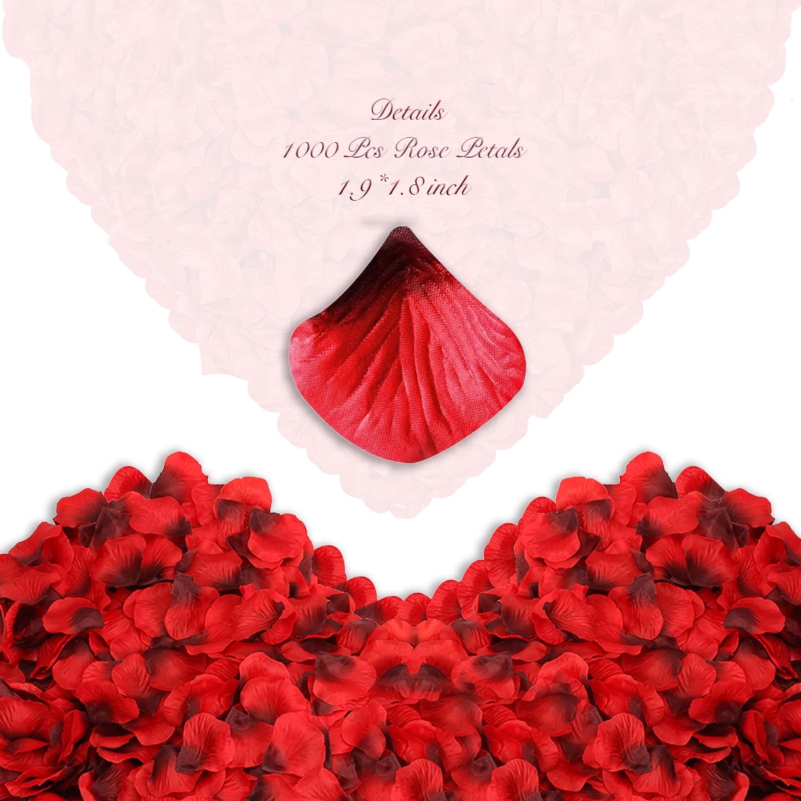 1000Pieces Rose Petals, Artificial Flower Petals Fake Rose Petals for Romanti…