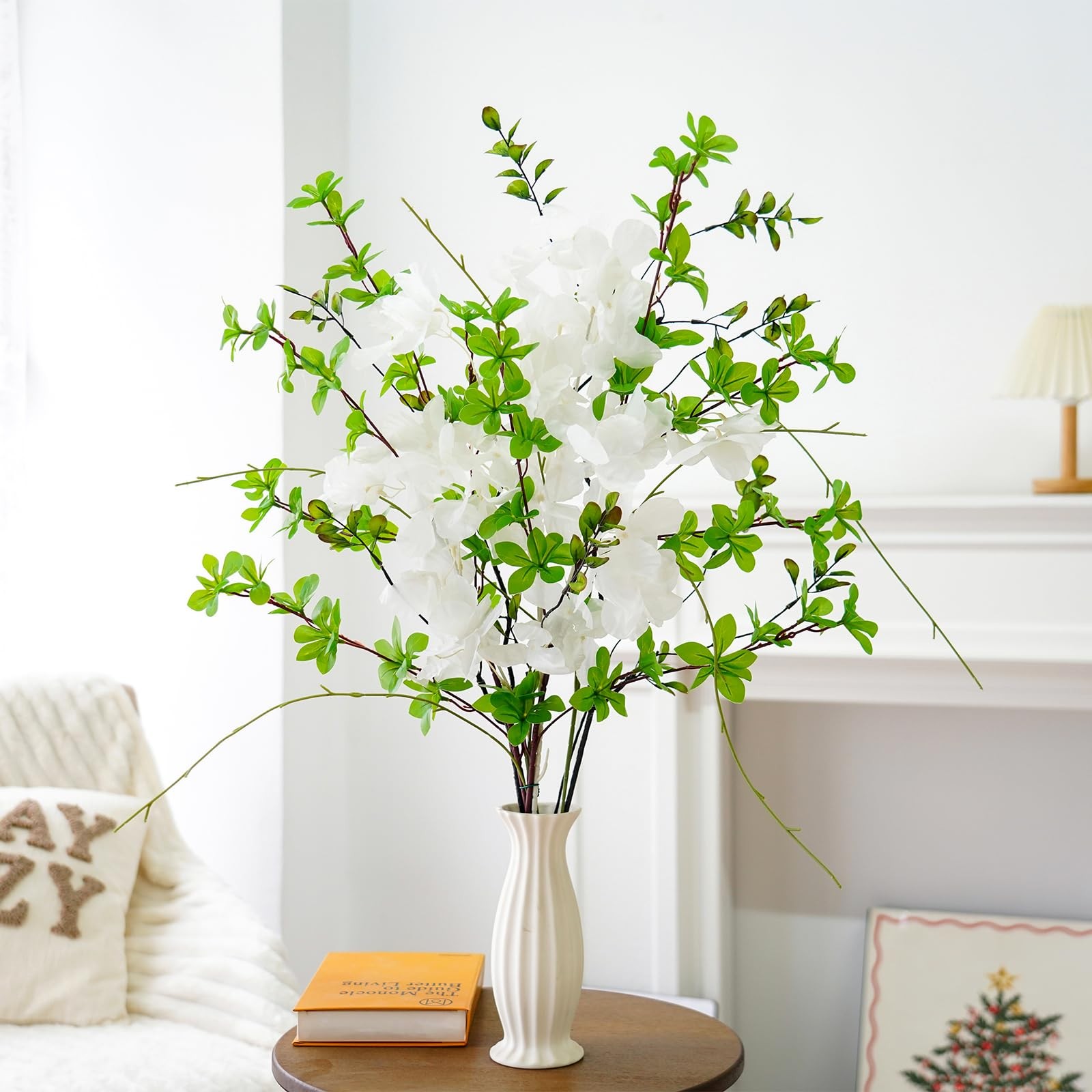 7 Pack 35.4″ Faux Stems Artificial Branches for Vase, Mixed Artificial Greene…