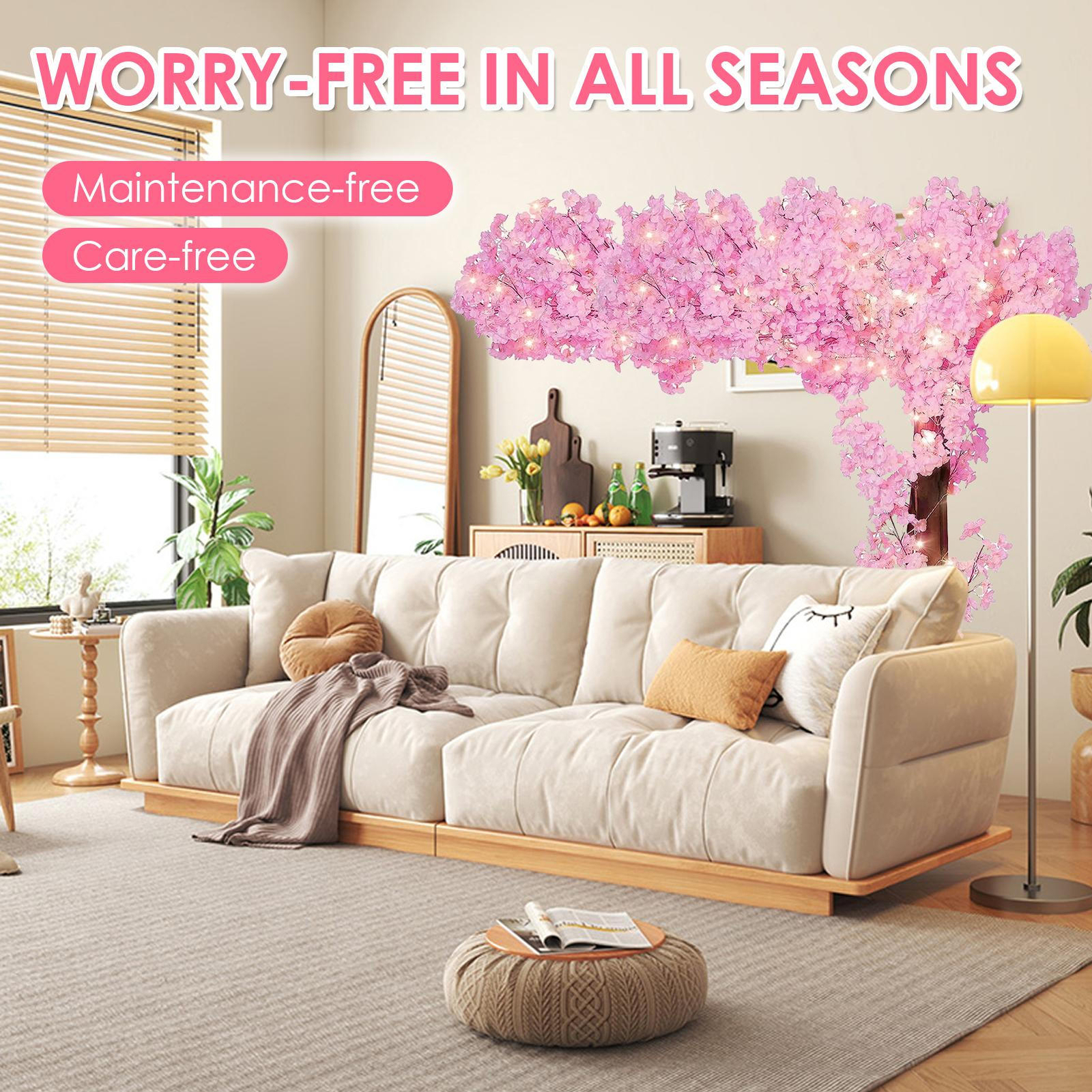 US STOCK Artificial Cherry Blossom Tree Sakura Tree Decor Cherry Blossom Vines