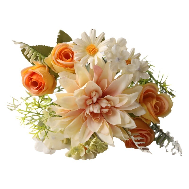 Dahlia Rose Chrysanthemum Simulation Bouquet Silk Flower Bride Wedding Props DIY