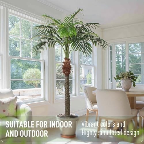 2 PCS Fake Palm Tree 7 FT,Tall Artificial Palm Trees for Outdoor 7 FT 2PCS