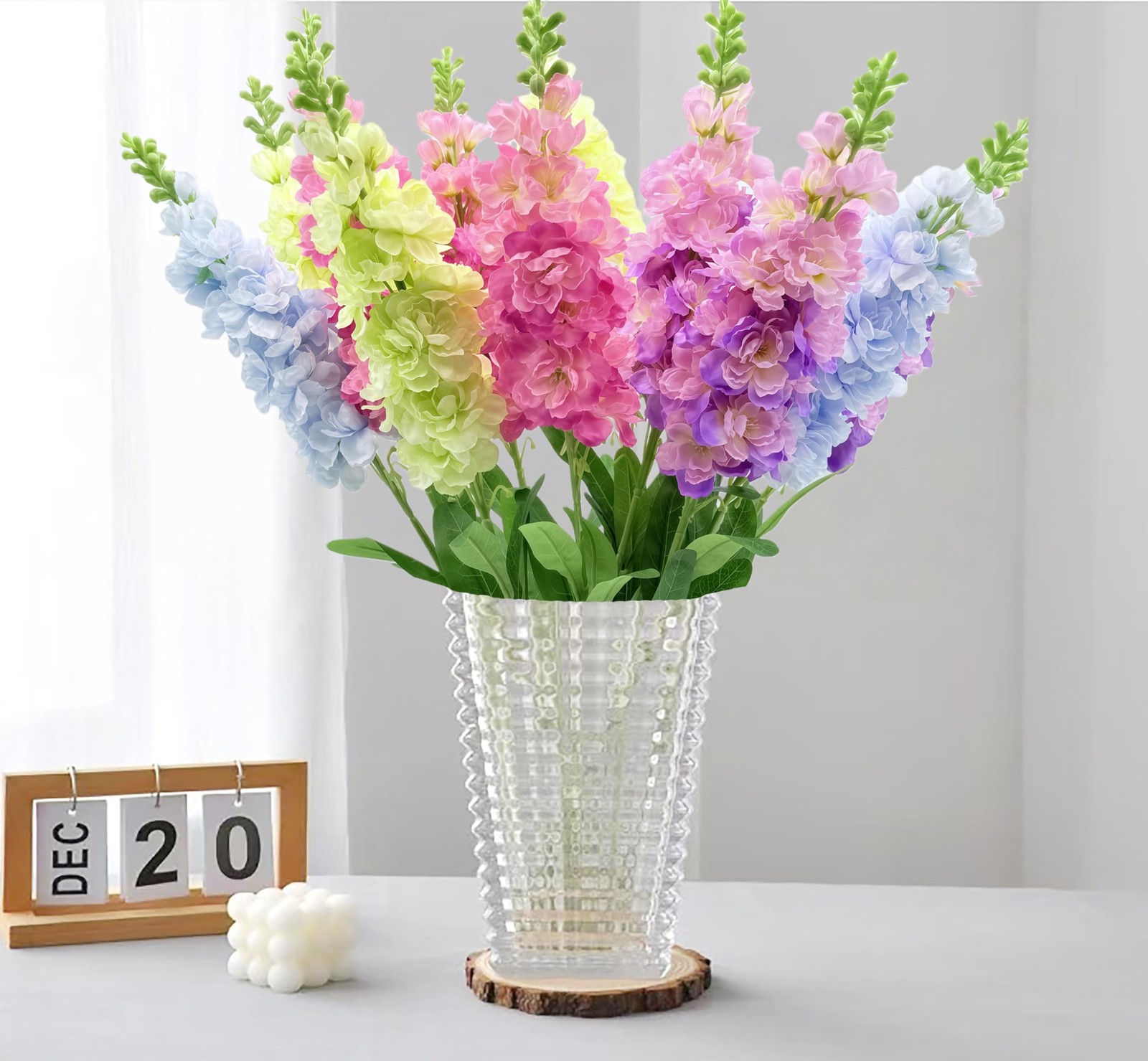 Artificial Delphinium Flowers 3pcs Pink Silk Larkspur Flowers Faux Snapdragon…