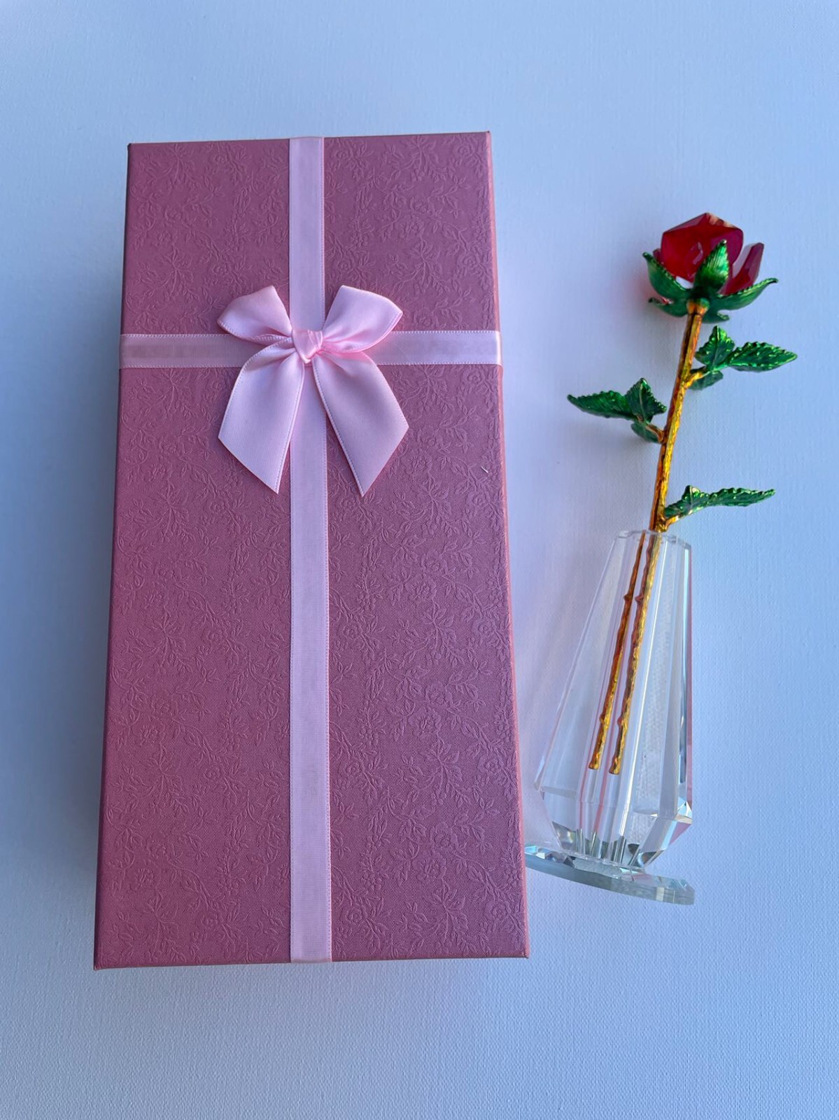 Crystal Rose Ornament – Simulated Immortal Flower for Lovers & Gifts