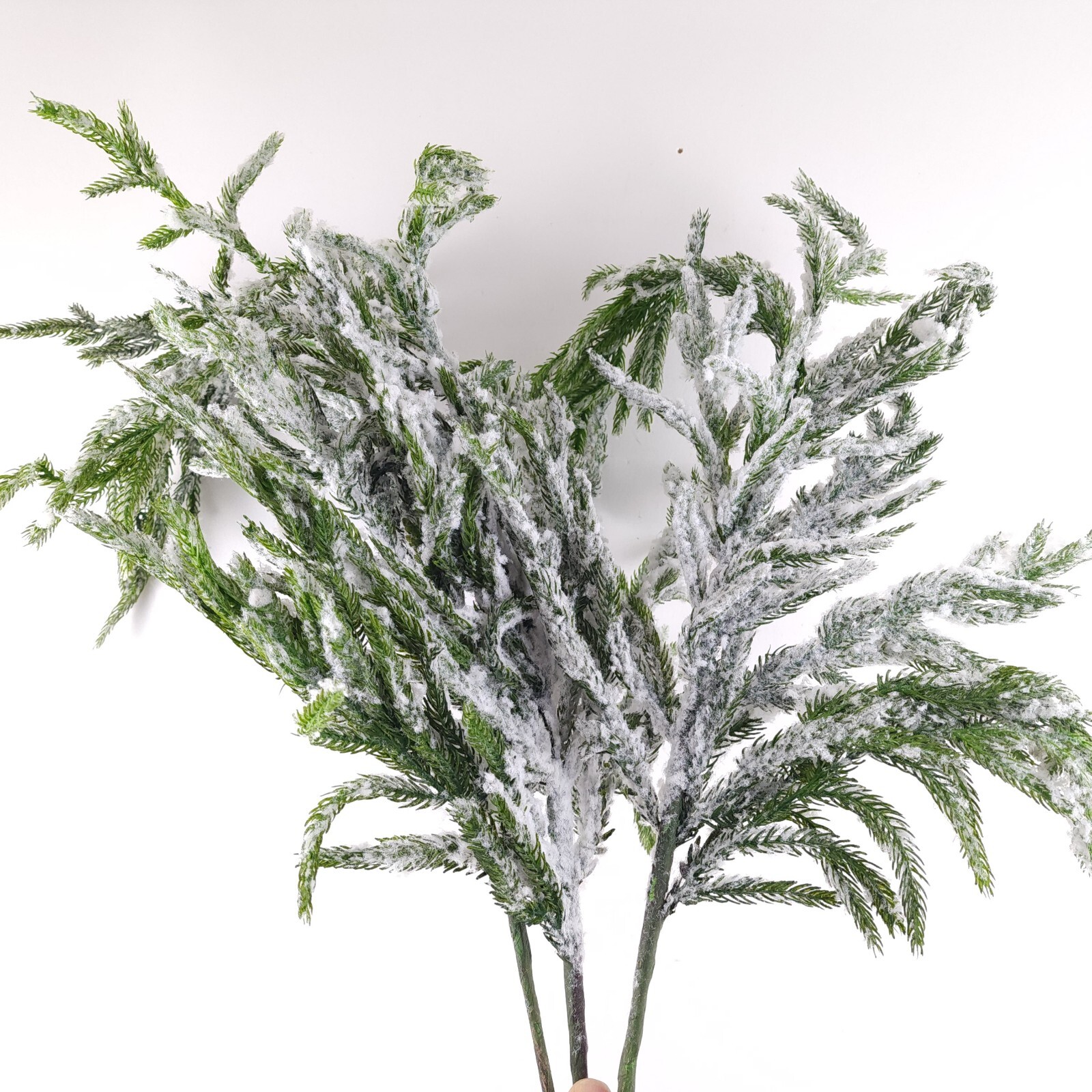 Set of 3 38″ Natural Touch Flocked Pine Stems by Valerie