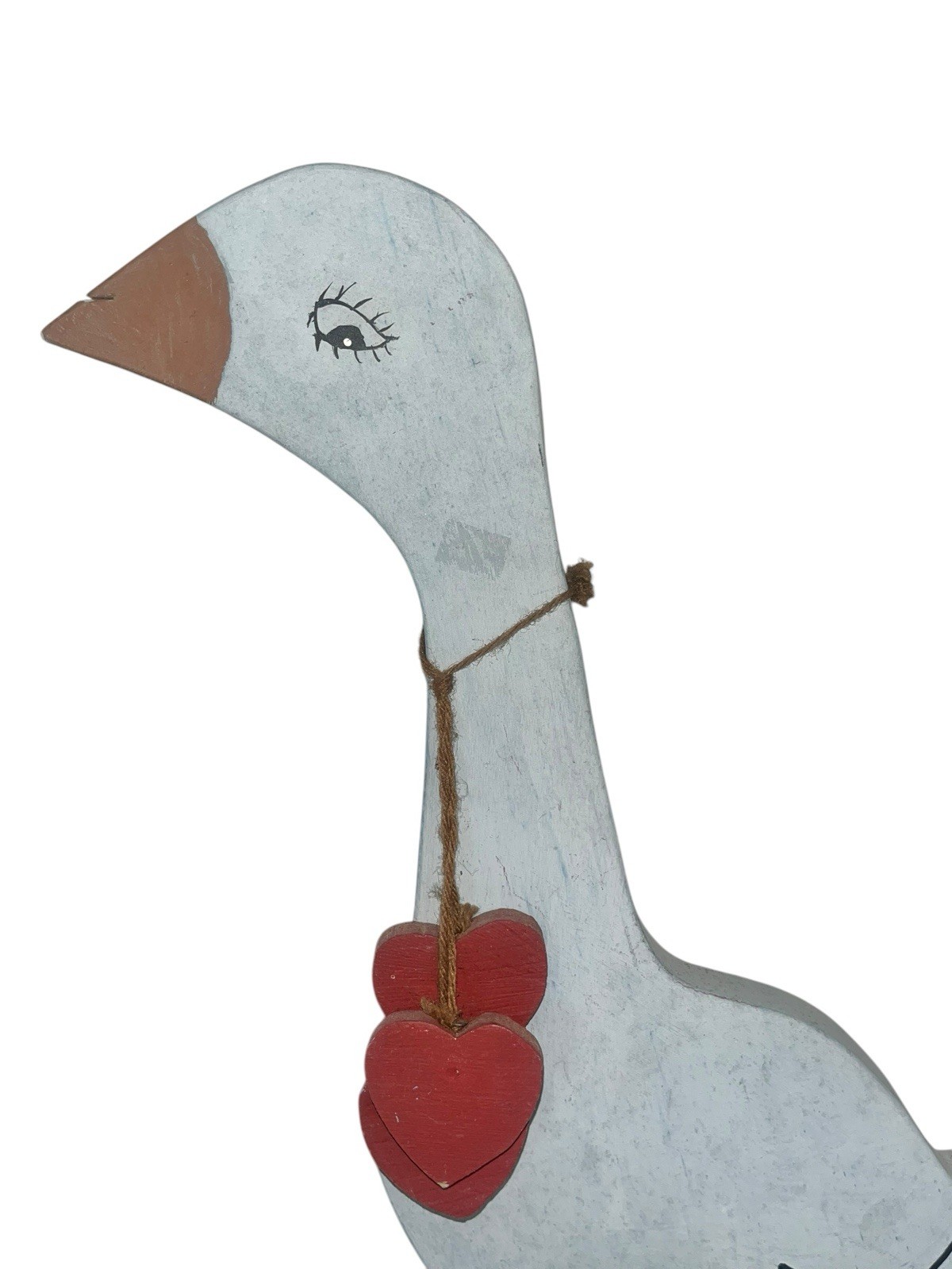 VTG Cottagecore Primitive Goose LARGE WOOD FIGURE Hand Painted Statue 20”